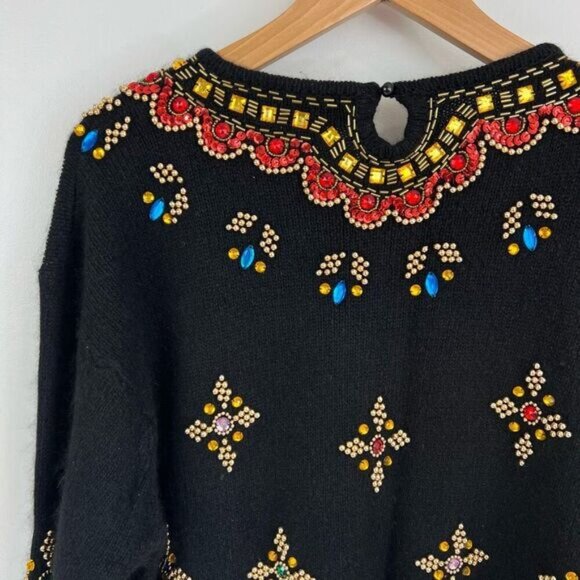 Vintage Working in Progress 80’s Silk Wool Sequin Women’s Sweater Size Large - Picture 7 of 14